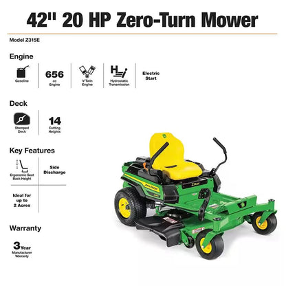 Z315E 42 in. 20 HP GAS Dual Hydrostatic Zero-Turn Riding Mower BG21296